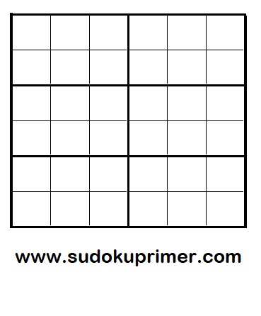 6 x 6 sudoku blank grid in .png format